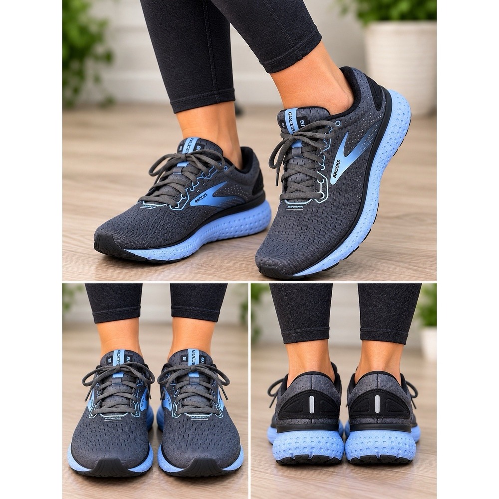 Brooks Glycerin 18 Womens Size 6 B Gray Blue Running Shoes Sneakers 1203171B050